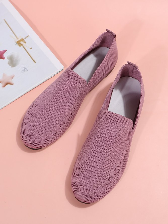 Breathable Mesh Fabric Plus Size Casual Slip On Flat Shoes