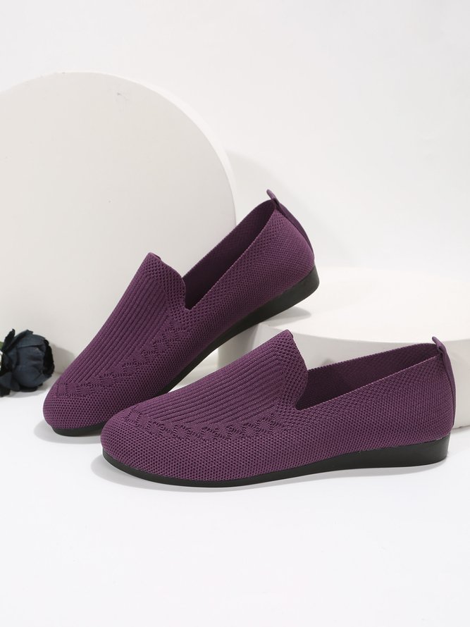 Breathable Mesh Fabric Plus Size Casual Slip On Flat Shoes