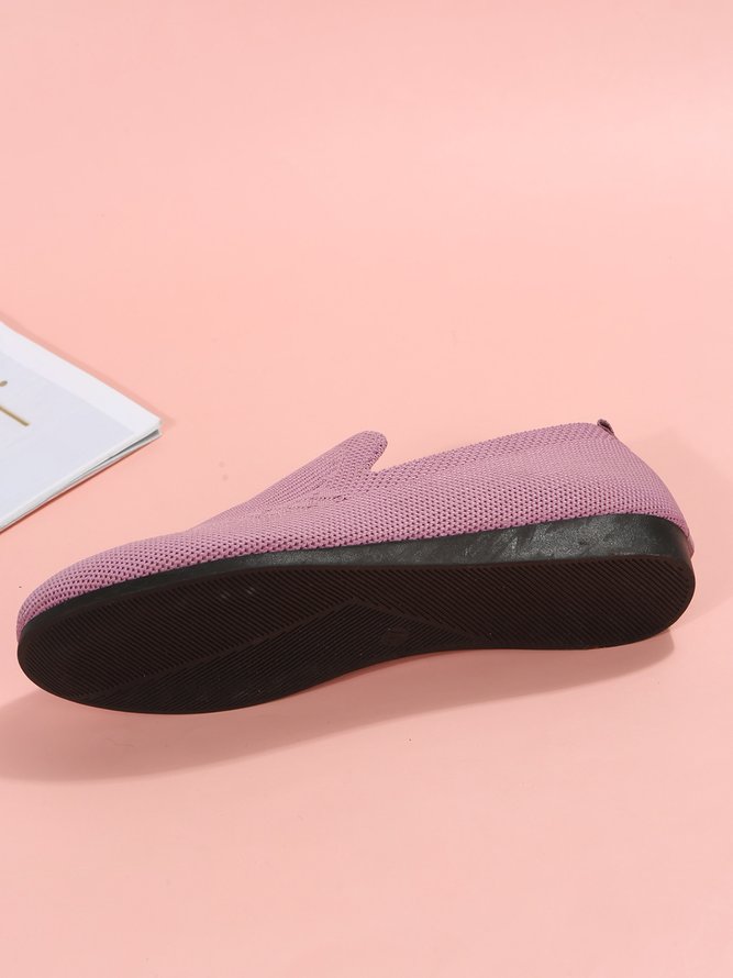 Breathable Mesh Fabric Plus Size Casual Slip On Flat Shoes
