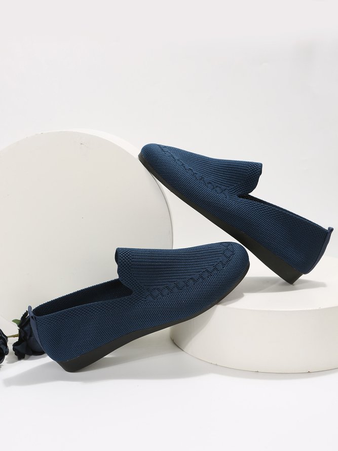 Breathable Mesh Fabric Plus Size Casual Slip On Flat Shoes