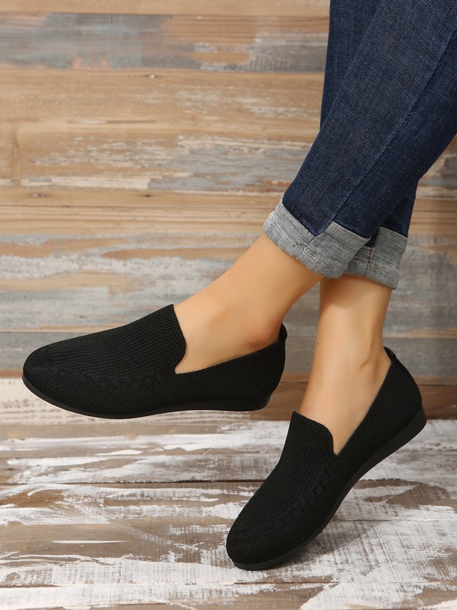 Breathable Mesh Fabric Plus Size Casual Slip On Flat Shoes