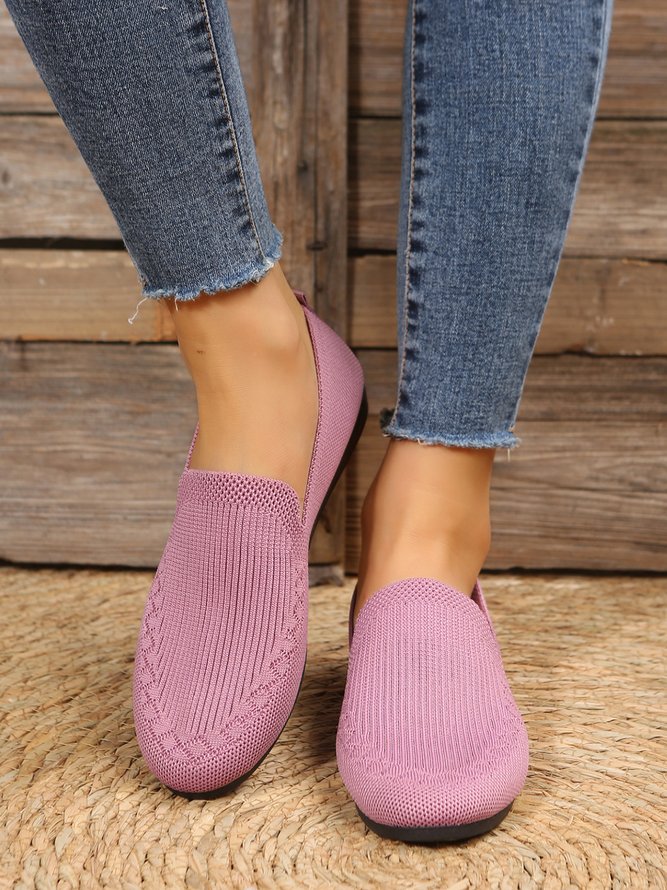 Breathable Mesh Fabric Plus Size Casual Slip On Flat Shoes