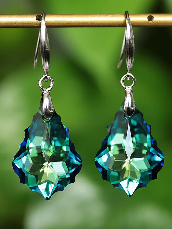 Casual Natural Irregular Gradient Crystal Drop Earrings