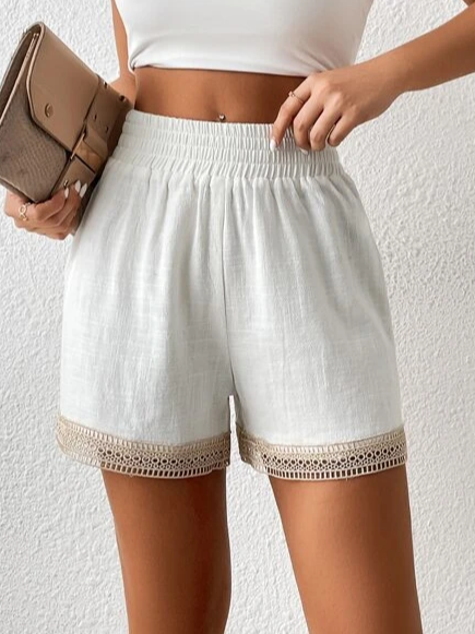 Linen Linen Plain Loose Shorts