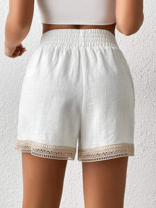 Linen Linen Plain Loose Shorts
