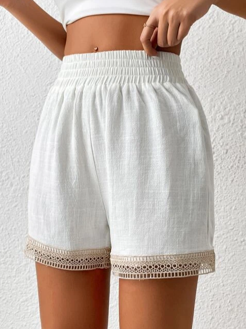 Linen Linen Plain Loose Shorts