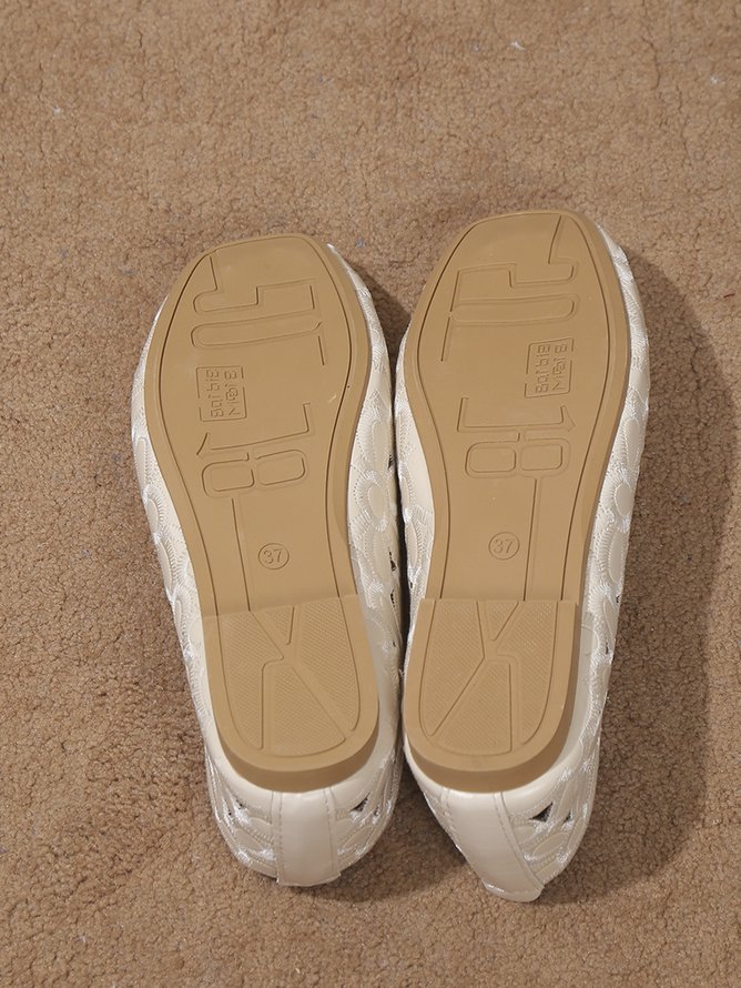 Floral Embroidered Slip On Casual Soft Loafers Fashion Shoes