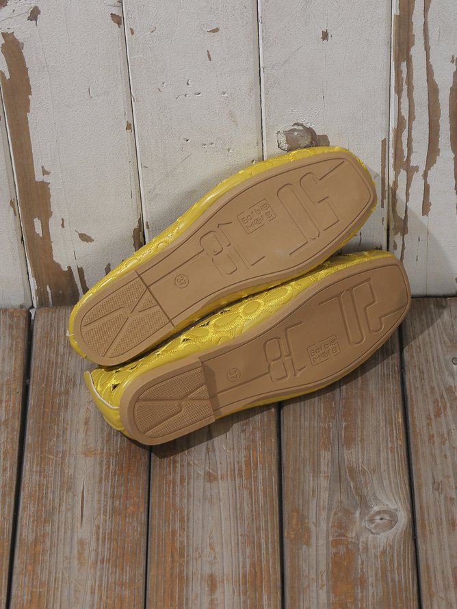 Floral Embroidered Slip On Casual Soft Loafers Fashion Shoes