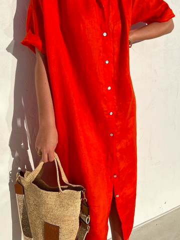 Women Elegant Casual Loose Long Sleeve Button Down Front Long Sleeve Cotton Linen Dress Long Cardigan Cover Ups Shirt Dress