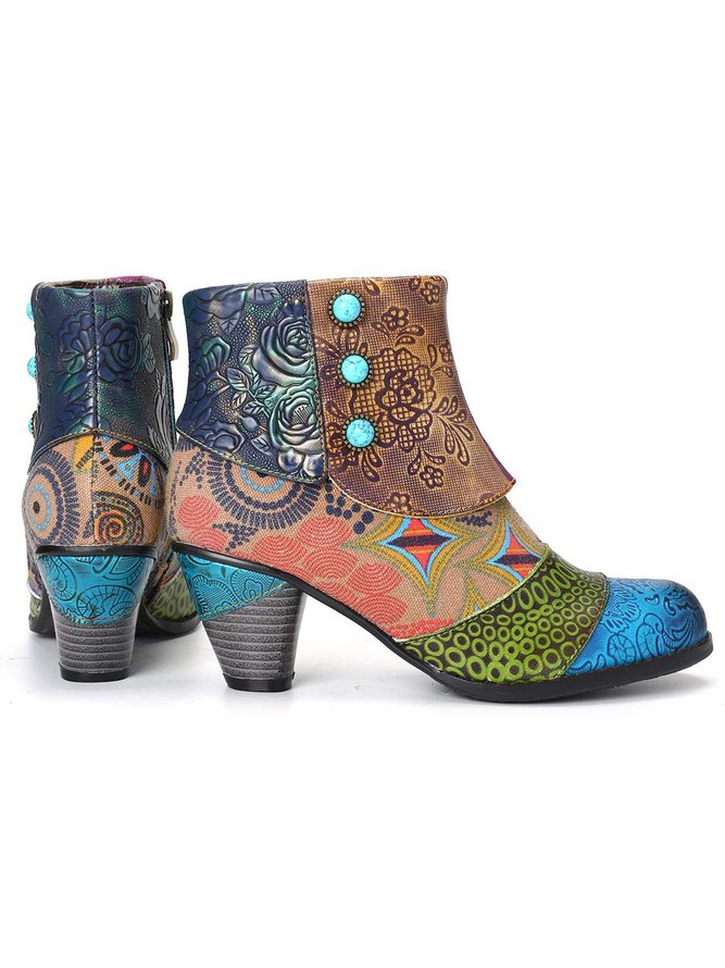 Women Flower Party & Evening Winter Ankle Leather Booties