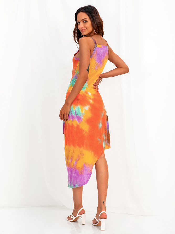 Lace-Up Spaghetti Knitting Dress