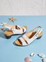 Solid Color Vintage Casual Chunky Heel Sandals