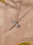 Ethnic Vintage Silver Embossed Distressed Dragonfly Pattern Necklace Boho Jewelry