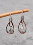 Ethnic Vintage Boho Floral Pattern Leather Earrings