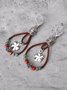 Ethnic Vintage Boho Floral Pattern Leather Earrings