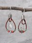 Ethnic Vintage Boho Floral Pattern Leather Earrings