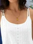 Women Casual Plain Summer Sleveness Eyelet Embroidery Tank Top Cami Top