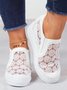 Flower Embroidery Detail Hidden Heeled Shoes