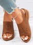 Summer Plain Hollow Out Vintage Breathable Vacation Sandals