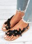 Women's Sandals Flat Clip Toe Casual Lace White Flower Decorative Summer Elegant Romantic Wedding Sandals