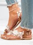 Women's Sandals Flat Clip Toe Casual Lace White Flower Decorative Summer Elegant Romantic Wedding Sandals