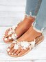 Women's Sandals Flat Clip Toe Casual Lace White Flower Decorative Summer Elegant Romantic Wedding Sandals