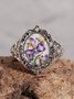 Vintage Hummingbird Floral Time Stone Ring Bohemian Ethnic Jewelry