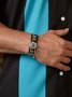 Men's Resort Stainless Steel Devil's Eye Leather Bracelet