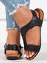 Retro Solid Color Casual Velcro Portable Sandals