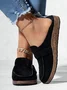Women Casual Comfy Leather Slip On Sandals