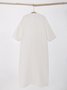 Regular Fit Plain V Neck Linen Dress With No
