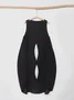 Linen Plain Crew Neck Mini Dress