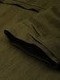 Linen Crew Neck Washed Fabric Dress