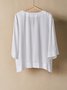 V Neck Linen Loose Blouse
