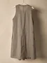 Linen Plain Crew Neck Mini Dress