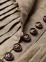 Linen Plain Crew Neck Mini Dress