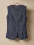 Linen Casual Plain Crew Neck Vest