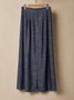 Linen Urban Pocket Stitching Plain Maxi Skirt