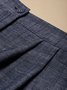 Linen Urban Pocket Stitching Plain Maxi Skirt