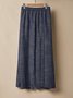 Linen Urban Pocket Stitching Plain Maxi Skirt