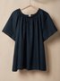 Linen Casual Plain linen-cotton Blouse