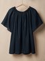 Linen Casual Plain linen-cotton Blouse