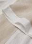 Casual Color Block Crew Neck linen-cotton Two-Piece Set