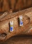 Women Vintage Blue Alloy Earrings