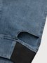 Women Casual Plain Autumn High Waist High Elasticity Daily Loose Plain Pocket Denim Jeans