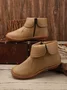 Women Casual Plain All Season Zipper Round Toe Rubber Non-Slip Classic Boots