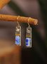Women Vintage Blue Alloy Earrings