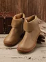 Women Casual Plain All Season Zipper Round Toe Rubber Non-Slip Classic Boots