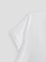 Lace Regular Fit V Neck Casual Short Sleeve T-Shirt