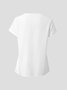 Spring Summer Plain Casual Hollow Out Design Short Sleeve Tunic Top